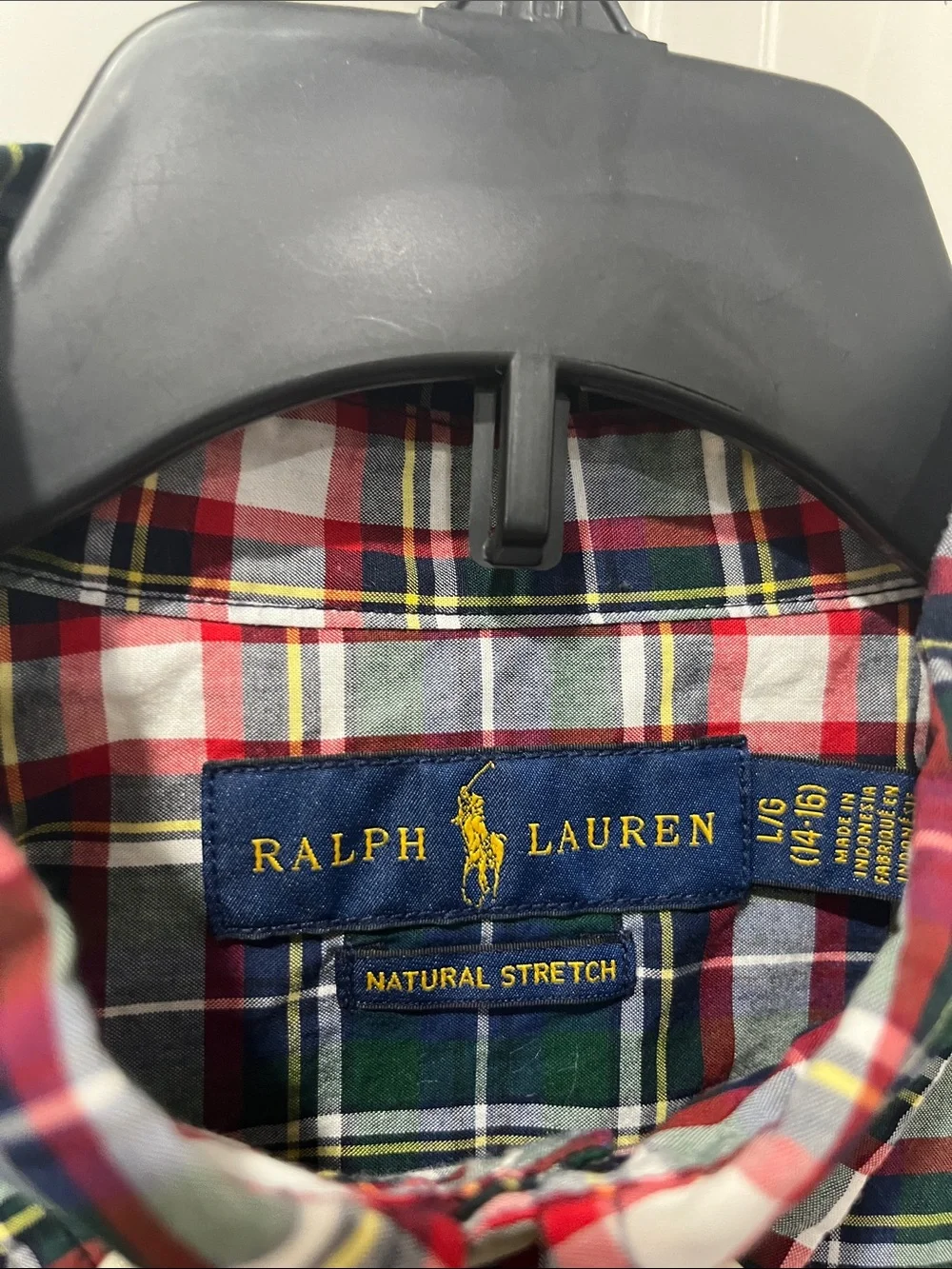 Ralph Lauren Navy, Green & Red Plaid Button-Down Shirt